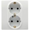 672223 Розетка 2 x 2К+З - немецкий стандарт - 16 А - 250 В~ - Etika - белый Legrand