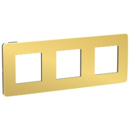 NU280662 Рамка Unica Studio Metal Золото / Антрацит 3-постовая Schneider Electric
