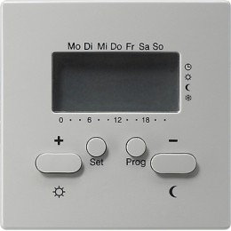 237042 Терморегулятор с таймером и функцией охлаждения Серый Gira S-color