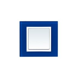 82617-64 Рамка декоративная, 1 пост, Simon 82 Nature, Стекло, синий-белый