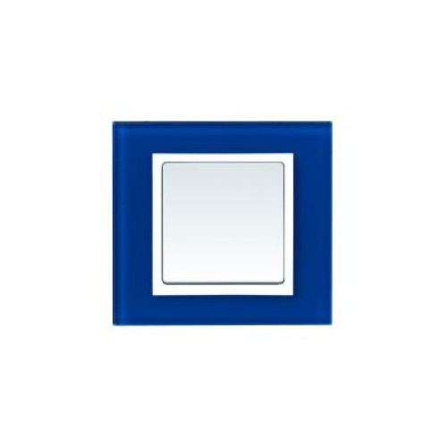 82617-64 Рамка декоративная, 1 пост, Simon 82 Nature, Стекло, синий-белый