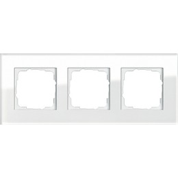 021312 Рамка Esprit Белое стекло 3-постовая Gira