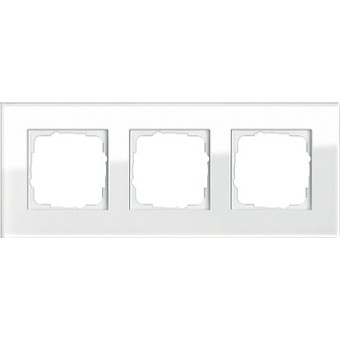 021312 Рамка Esprit Белое стекло 3-постовая Gira