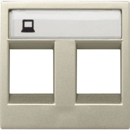 N2218.2 CV Накладка для 2-х суппортов/разъёмов типа 2017... и/или 2018..., 2-модульная, серия Zenit, цвет шампань, ABB