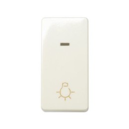 27161-61 Выключатель одноклавишный кнопочный с подсветкой, с пиктограммой "лампа", узкий модуль, 10А 250В, S2