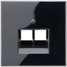LS969-2UASW LS 990 Черный Накладка 2-ой наклонной ТЛФ/комп розетки Jung LS серия