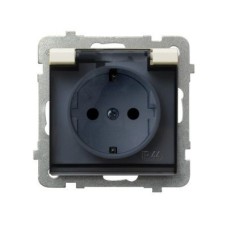 Ospel Sonata Бежевый Розетка 1-ая с/з IP44 с крышкой Schuko, без рамки GPH-1RS/m/27/d Ospel Sonata Бежевый Розетка 1-ая с/з IP44 с крышкой Schuko, без рамки GPH-1RS/m/27/d