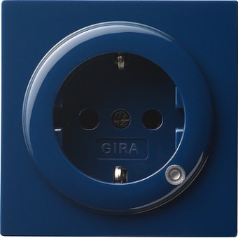 018246 Розетка с заземляющими контактами 16А/250В с индикатором Синий Gira S-color