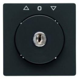 10826086 Центральная панель с замком к жалюзийному замочному выключателю цвет: антрацит, с эффектом бархата ключ вынимается 3 положениях, Q.1 Berker