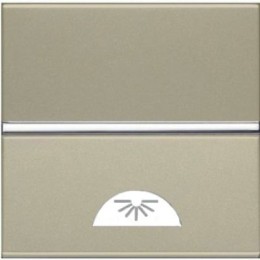 N2204.2 CV Механизм 1-клавишной кнопки с клавишей и символом СВЕТ, 2-модульный, серия Zenit, цвет шампань, ABB