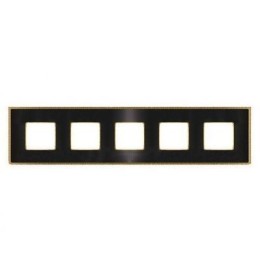 FD01435GROB Рамка Belle Epoque Metal Graphite / Bright gold 5-постовая гор/верт. Fede