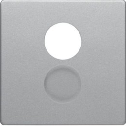 11966084 Центральная панель для розетки к громкоговорителю, Q.1/Q.3, цвет: алюминиевый, с эффектом бархата Berker