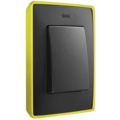 8201610-262 Рамка декоративная, 1 пост, Select, Simon 82 Detail Neon, графит-жёлтый