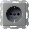 018820 Розетка с заземляющими контактами 16А/250В Сталь Gira E22