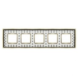 FD01475NEOB Рамка Belle Epoque Porcelain Black lys / bright gold 5-постовая гор/верт. Fede