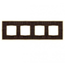 FD01444AOB Рамка Belle Epoque Tapestry Alicoco brown / bright gold 4-постовая гор/верт. Fede