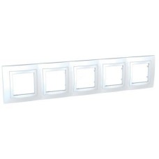 MGU2.010.18 Рамка с декоративным элементом Unica Белый 5-постовая Schneider Electric MGU2.010.18 Рамка с декоративным элементом Unica Белый 5-постовая Schneider Electric