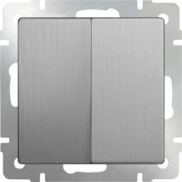 WL09-SW-2G-2W Выключатель двухклавишный проходной (cеребряный рифленый) Antik Werkel a035656