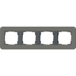 0214423	 Рамка с антрацитовой подложкой E3 Темно-серый / Антрацит 4-постовая Gira