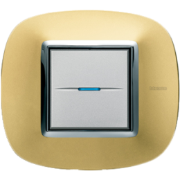 HB4802OSN Рамка Axolute Овал Золото матовое 2-модульная Bticino