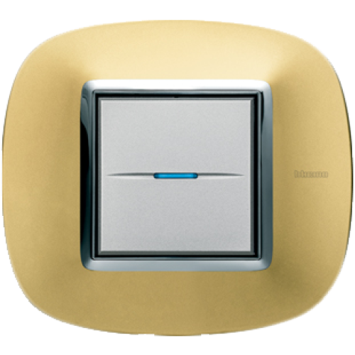 HB4802OSN Рамка Axolute Овал Золото матовое 2-модульная Bticino