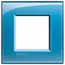 LNA4802AD Рамка LivingLight Квадрат Голубой 2-модульная Bticino