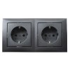 47209949 Штепсельная розетка SCHUKO, 2-местная с рамкой цвет: антрацит, матовый S.1 Berker