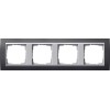 021481 Рамка Event Черный / Алюминий 4-постовая Gira