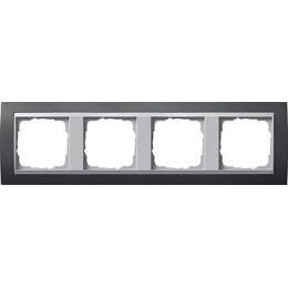 021481 Рамка Event Черный / Алюминий 4-постовая Gira