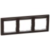 770373 Рамка Valena Темное дерево / Серебро 3-постовая Legrand