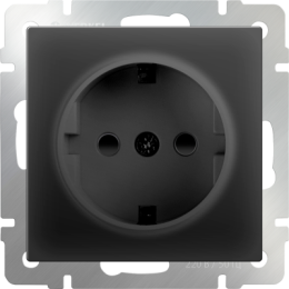 WL08-SKGS-01-IP44 Розетка с заземлением и шторками  (черный матовый) Antik Werkel a029863