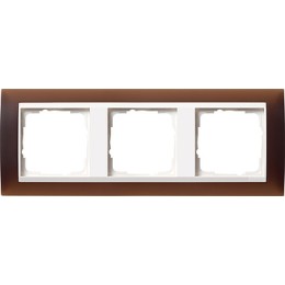 0213331 Рамка Event Темно-коричневый / Белый 3-постовая Gira