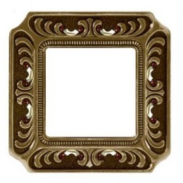 FD01351PBCL Рамка Siena Светлая бронза / Кристалл 1-постовая Fede