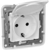 672232 Розетка 2К+З IP 44 с откидной крышкой и шторками - немецкий стандарт - автоматические зажимы - 16 А - 250 В~ - Etika - белый Legrand