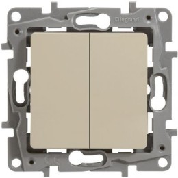 672312 Выключатель/переключатель двухклавишный - Etika - 10 A - 250 В~ - слоновая кость Legrand