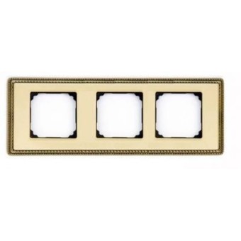 39823502 Рамка с квадратным вырезом Venezia Metal Золото 3-постовая Fontini