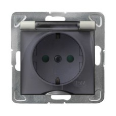 Ospel Impresja Бежевый Розетка 1-ая с/з IP44 с крышкой Schuko со шторками, без рамки GPH-1YSP/m/27/d Ospel Impresja Бежевый Розетка 1-ая с/з IP44 с крышкой Schuko со шторками, без рамки GPH-1YSP/m/27/d