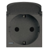 HS4141PW Axolute Розетка 2К+З с крышкой, 10/16 А 250 В с боковыми заземляющими контактами Schuko, с экранированными контактами, клеммы с автоматическим зажимом Bticino