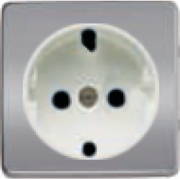 FD04335CB Обрамление розетки 2к+з,цвет bright chrome белый FEDE