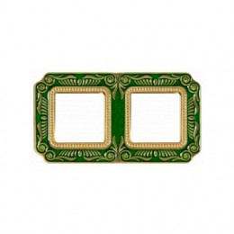 FD01362VEEN Рамка Smalto Italiano Firenze Emerald green 2-постовая Fede