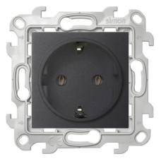 2450434-038 Розетка 2К+З Schuko без штор, графит Simon 24 2450434-038 Розетка 2К+З Schuko без штор, графит Simon 24