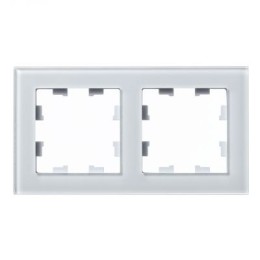 ATN320102 Рамка двойная Schneider Electric Atlasdesign Nature, белое стекло