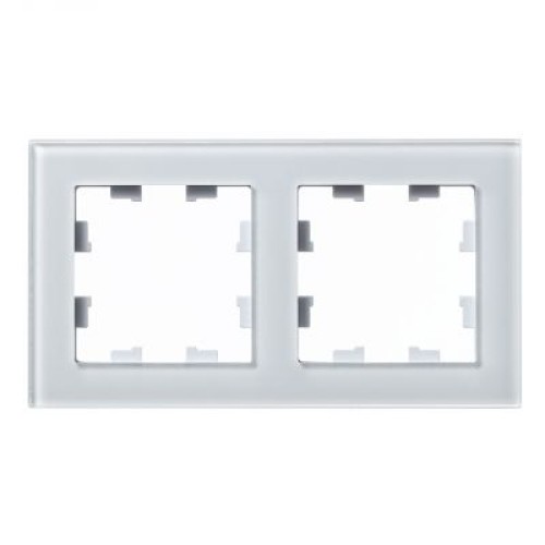 ATN320102 Рамка двойная Schneider Electric Atlasdesign Nature, белое стекло