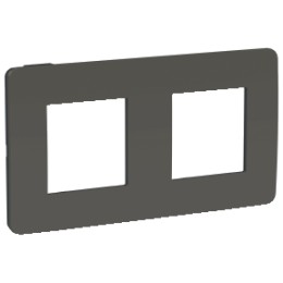 NU280422 Рамка Unica Studio Color Дымчато-серый / Антрацит 2-постовая Schneider Electric