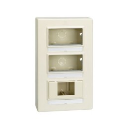 27864-32 Коробка на 4 механизма 27 серии и 1 автоматич. выключателя, накладной монтаж, 250х150х60мм, слоновая