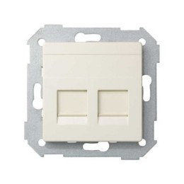 82009-31 Адаптер со шторками на 2 коннектора UTP (RJ45), SYSTIMAX, S82, S82N, S82 Detail, слоновая кость Simon