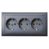 47661949 Тройная штепсельная розетка SCHUKO, S.1, цвет: антрацитовый Berker