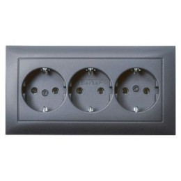 47661949 Тройная штепсельная розетка SCHUKO, S.1, цвет: антрацитовый Berker