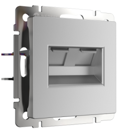 WL06-RJ45+RJ45 Розетка двойная Ethernet RJ-45  (серебряный) Antik Werkel a033760