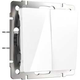 WL01-SW-2G Выключатель  двухклавишный  (белый) Antik Werkel a028645